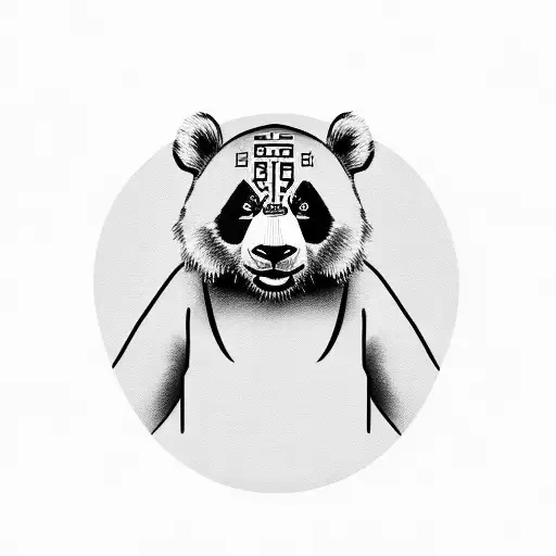 panda eating bamboo tattoo design idea