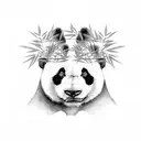 panda sitting eating bamboo tattoo design idea