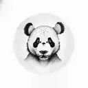 panda face tattoo design idea