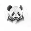 panda face tattoo design idea