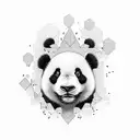 panda face tattoo design idea