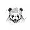 panda face tattoo design idea