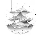 floating island tattoo design idea