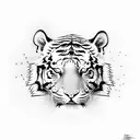 tiger and pand heads tattoo design idea