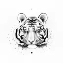 tiger and pand heads tattoo design idea