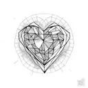 broken heart down middle tattoo design idea