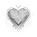 broken heart down middle tattoo design idea