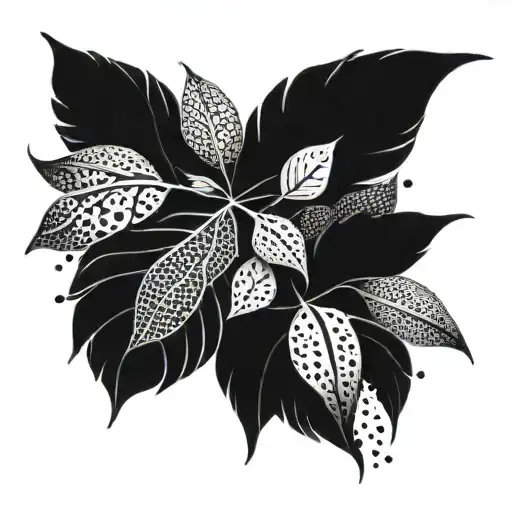 jungle leaves tattoo design idea