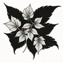 jungle leaves tattoo design idea
