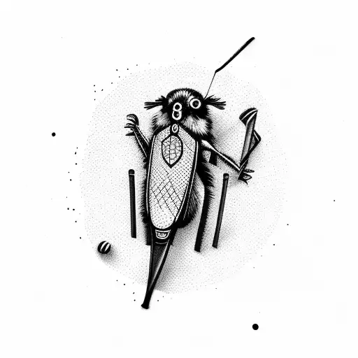 cute cricket  tattoo design idea