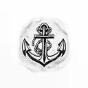 Anchor being broken by ax tattoo design idea