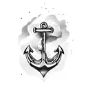 Anchor being broken by ax tattoo design idea