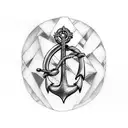Anchor being broken by ax tattoo design idea