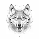 golf clubs golf ball wolf tattoo design idea