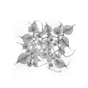 long vine of poison ivy  growing flowers tattoo design idea