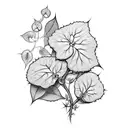 long vine of poison ivy  growing flowers tattoo design idea