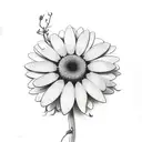 long vine of poison ivy  that turns into daisy tattoo design idea