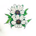 long vine of poison ivy  that turns into daisy tattoo design idea