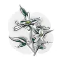 long vine of poison ivy  that turns into daisy tattoo design idea