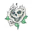 long vine of poison ivy  growing flowers tattoo design idea