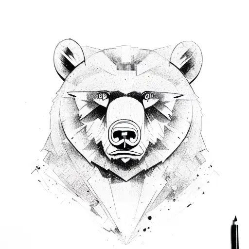 totem de urso tattoo design idea