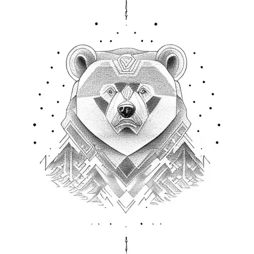 totem de urso tattoo design idea
