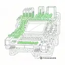 A sketch style tattoo of a computer motherboard with a hidden message in binary code tattoo design idea