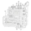 A sketch style tattoo of a computer motherboard with a hidden message in binary code tattoo design idea