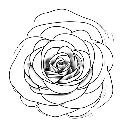 A minimalist design of a rose intertwined with the serenity prayer tattoo design idea