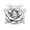  Crossed swords with a wreath of roses tattoo design idea