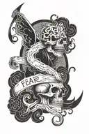 fear no man tattoo design idea
