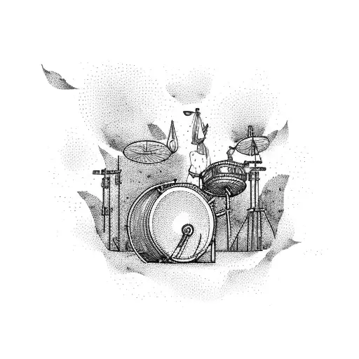 Drum and bass music tattoo design idea