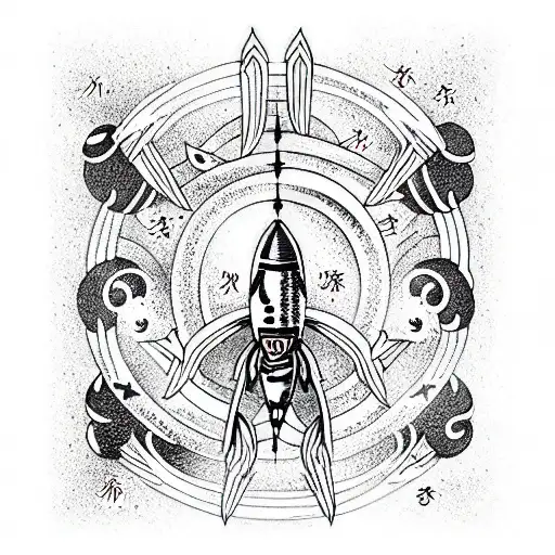 rocket tattoo design idea