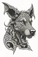 hell hound tattoo design idea