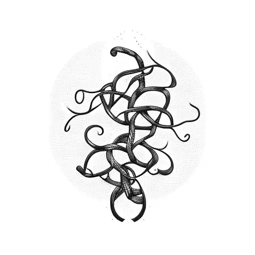 Dumbbells intertwined with vines tattoo design idea