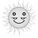 smiley face on a sun  tattoo design idea