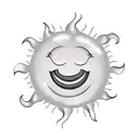 smiley face on a sun  tattoo design idea