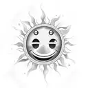 smiley face on a sun  tattoo design idea