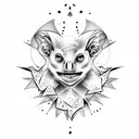 fruit bat tattoo design idea