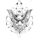 fruit bat tattoo design idea