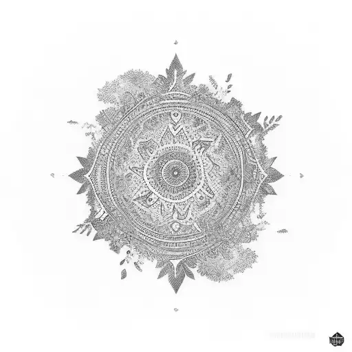 You find yourself standing in a tranquil garden, surrounded by vibrant colors and patterns.  tattoo design idea