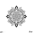You find yourself standing in a tranquil garden, surrounded by vibrant colors and patterns.  tattoo design idea