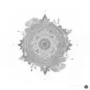 You find yourself standing in a tranquil garden, surrounded by vibrant colors and patterns.  tattoo design idea