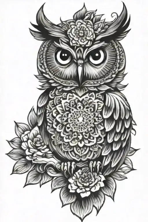 OWL mandala design tattoo design idea