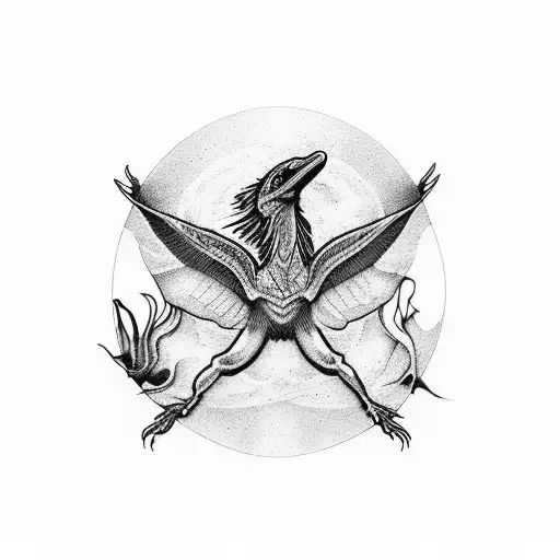 Archaeopteryx fossil tattoo design idea