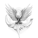 Archaeopteryx Fossil simple  tattoo design idea