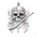 coffin with sword inside tattoo design idea