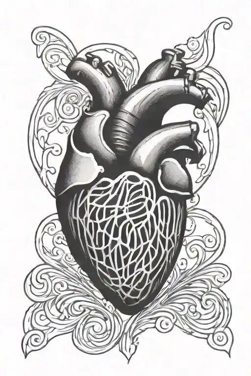 fingerprint heart shaped lock design tattoo design idea