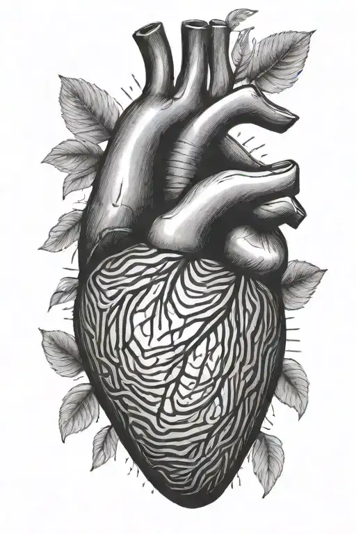 fingerprint heart tattoo design idea