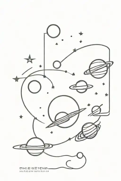 space stars comets planets and the universe tattoo design idea